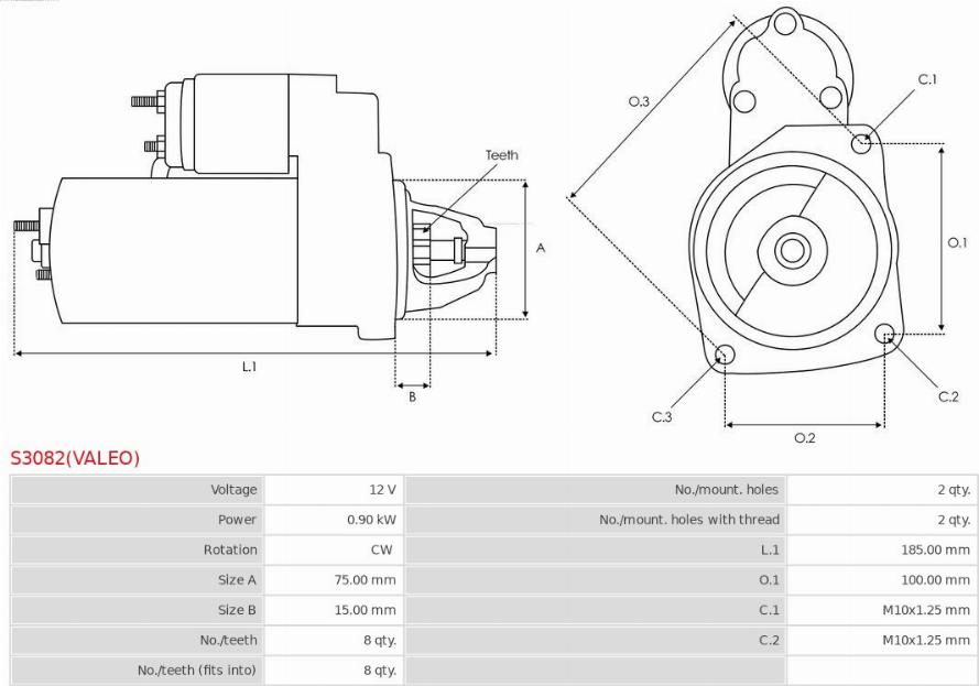 AS-PL S3082(VALEO) - Стартер vvparts.bg