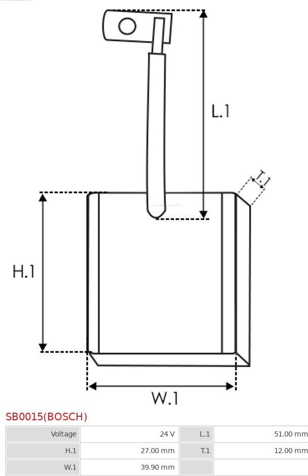 AS-PL SB0015(BOSCH) - Въглеродна четка, стартер vvparts.bg