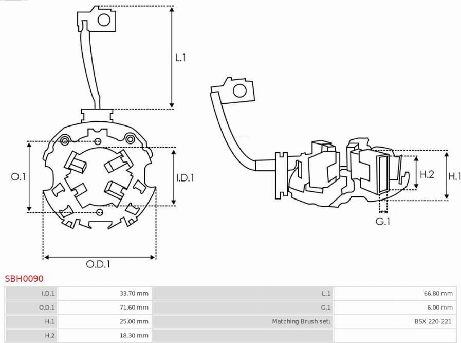 AS-PL SBH0090 - Държач, карбонови четки vvparts.bg