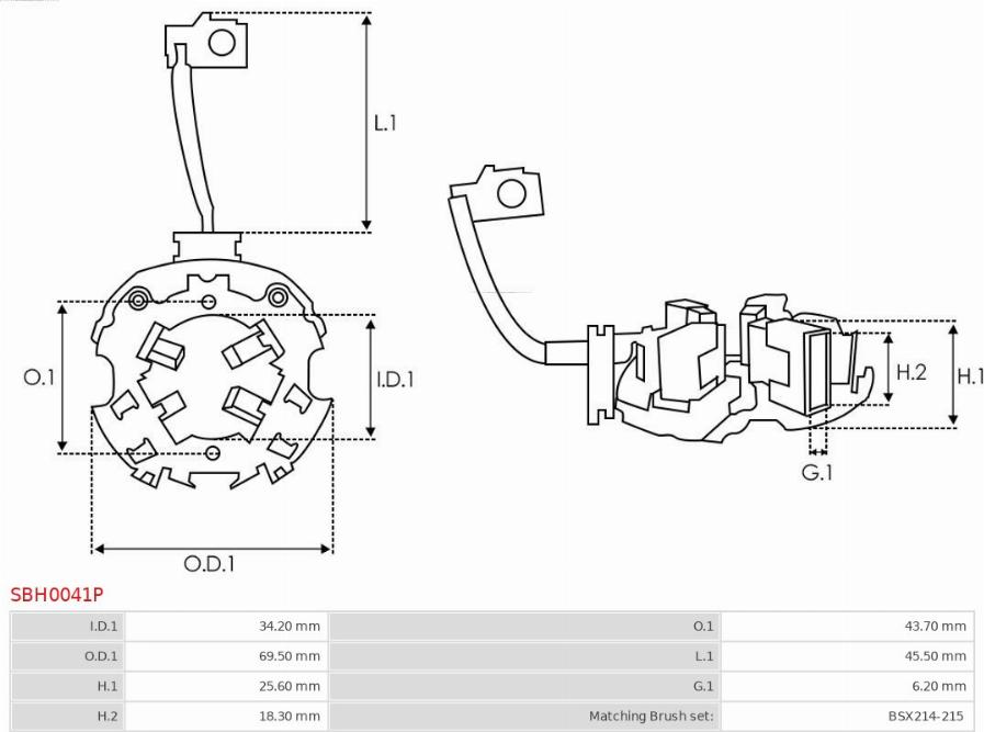 AS-PL SBH0041P - Държач, карбонови четки vvparts.bg