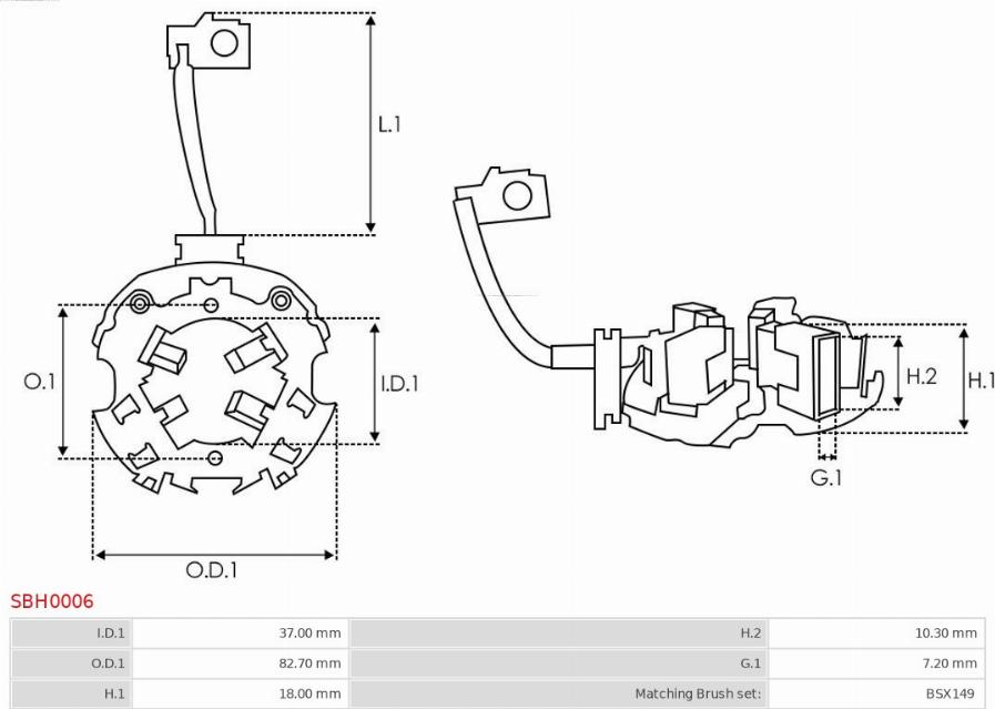 AS-PL SBH0006 - Държач, карбонови четки vvparts.bg