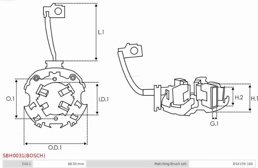 AS-PL SBH0031(BOSCH) - Държач, карбонови четки vvparts.bg