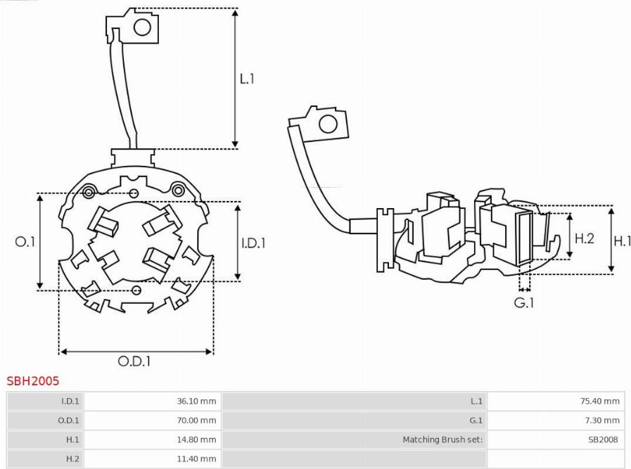 AS-PL SBH2005 - Държач, карбонови четки vvparts.bg