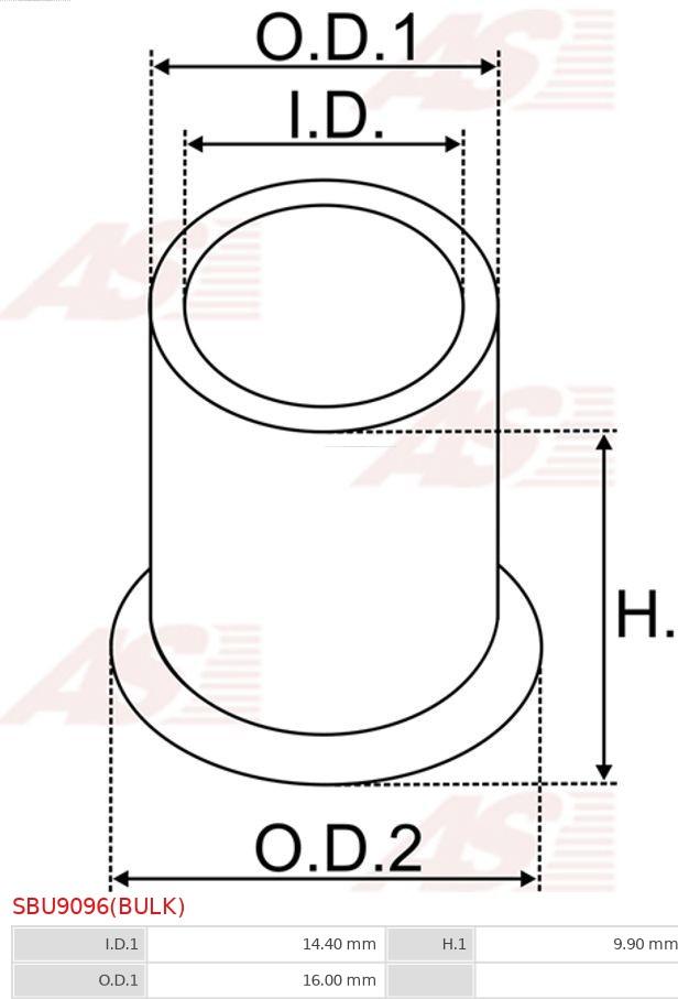 AS-PL SBU9096(BULK) - Втулка, ос на стартера vvparts.bg