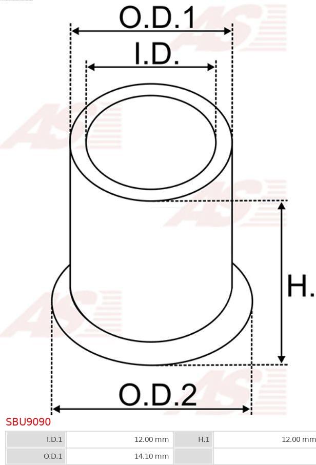 AS-PL SBU9090 - Втулка, ос на стартера vvparts.bg