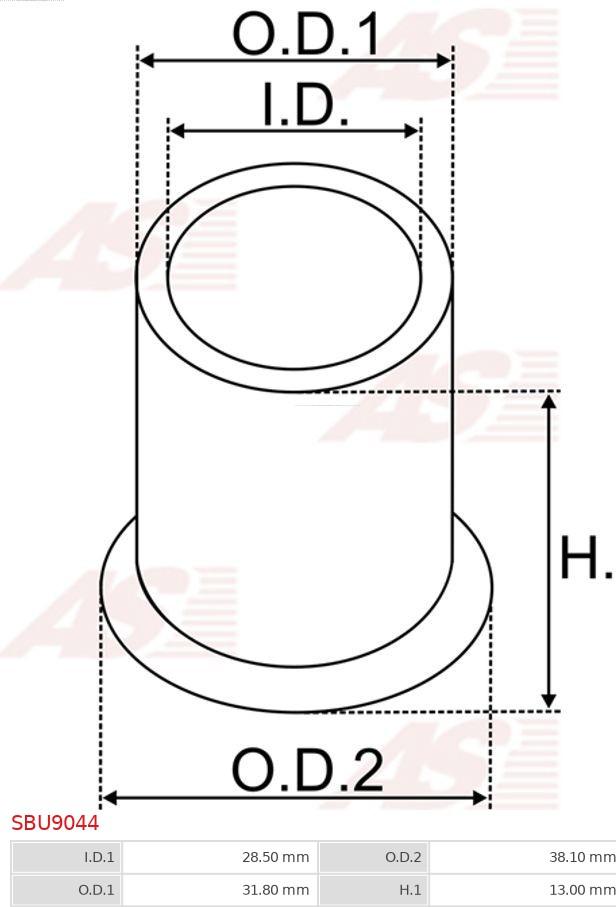 AS-PL SBU9044 - Втулка, ос на стартера vvparts.bg