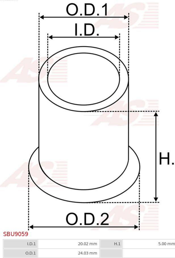 AS-PL SBU9059 - Втулка, ос на стартера vvparts.bg