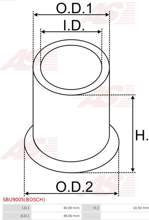 AS-PL SBU9005(BOSCH) - Втулка, ос на стартера vvparts.bg