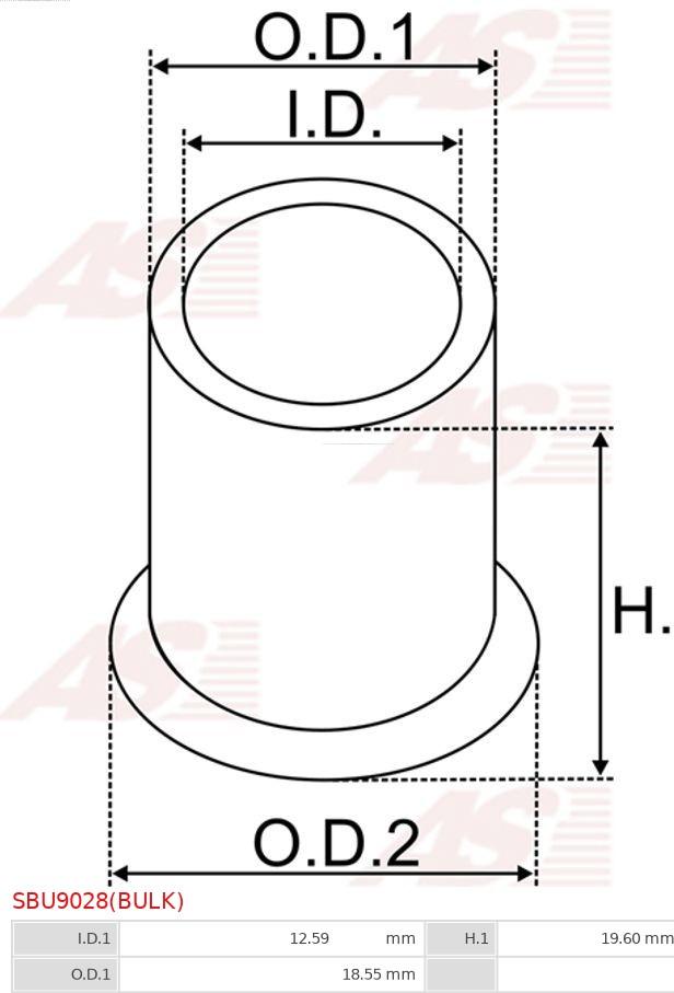 AS-PL SBU9028(BULK) - Втулка, ос на стартера vvparts.bg