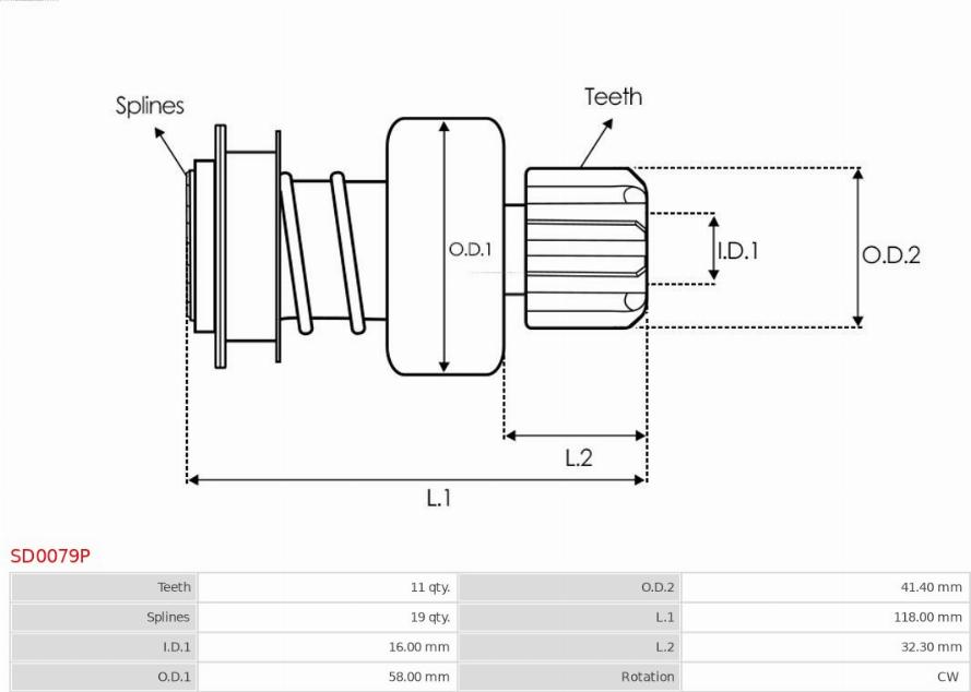 AS-PL SD0079P - Зъбно колелце, стартер vvparts.bg