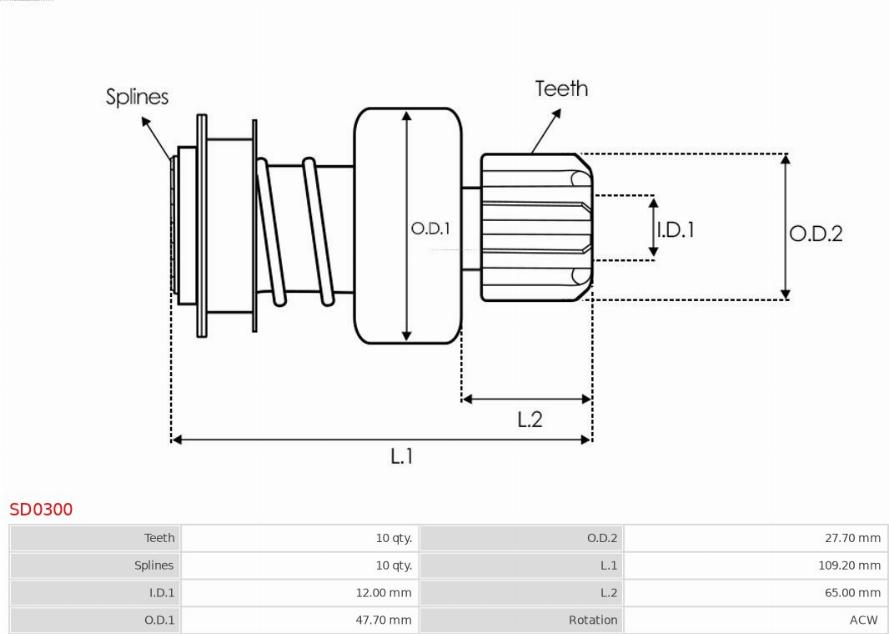 AS-PL SD0300 - Зъбно колелце, стартер vvparts.bg