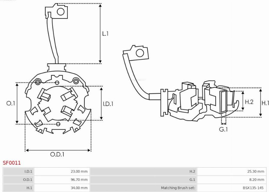 AS-PL SF0011 - Държач, карбонови четки vvparts.bg