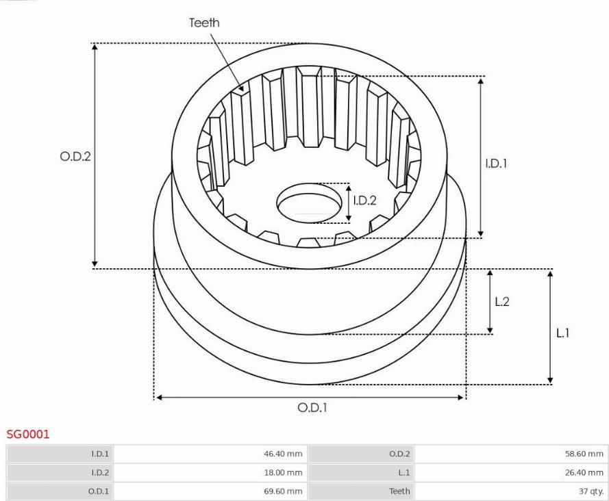 AS-PL SG0001 - Ремонтен комплект, стартер vvparts.bg