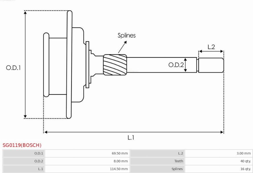 AS-PL SG0119(BOSCH) - Ремонтен к-кт, планетарен редуктор-стартер vvparts.bg