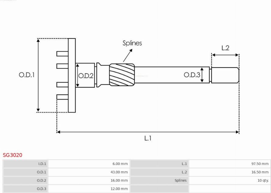 AS-PL SG3020 - Ремонтен комплект, стартер vvparts.bg