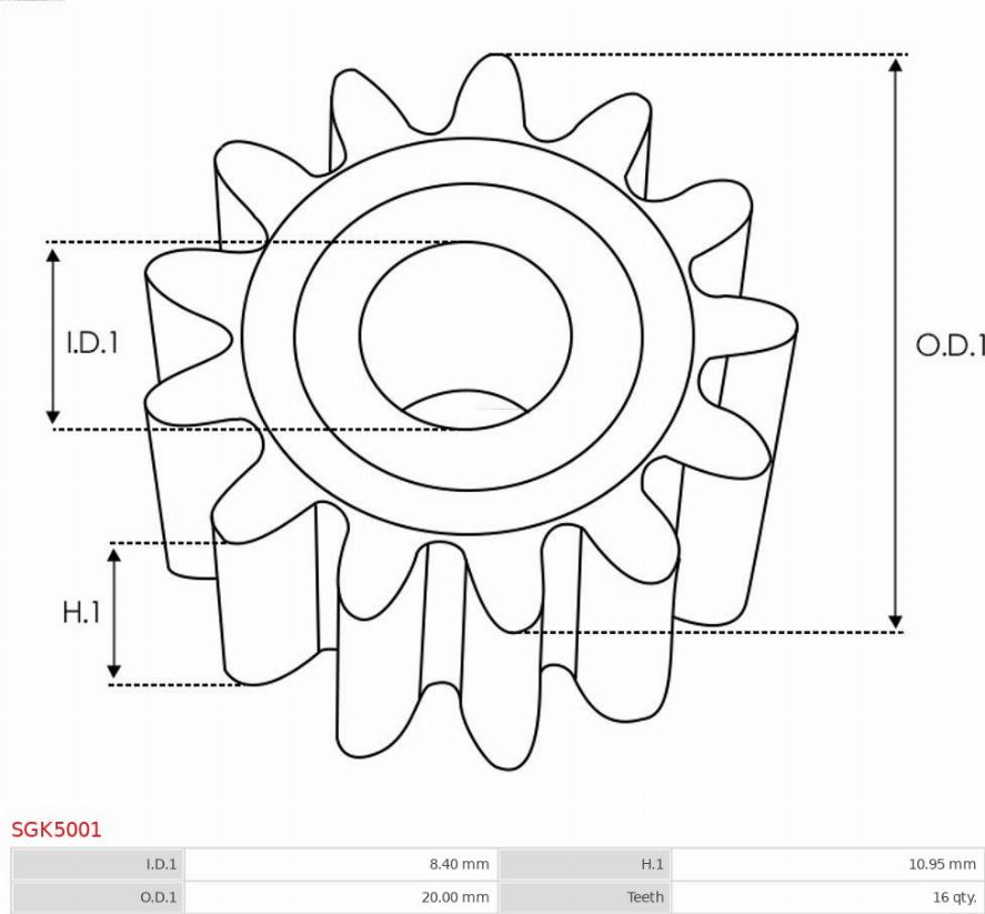 AS-PL SGK5001 - Ремонтен комплект, стартер vvparts.bg