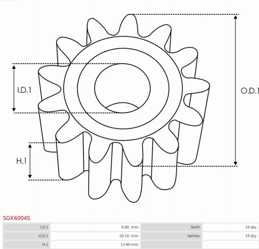 AS-PL SGK6004S - Ремонтен комплект, стартер vvparts.bg