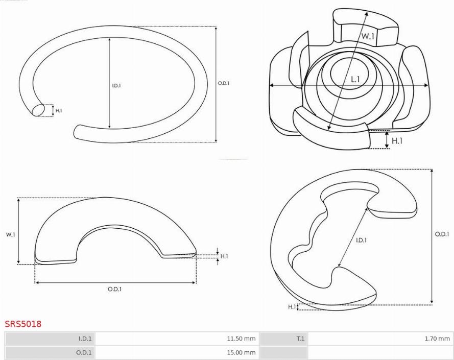 AS-PL SRS5018 - Ремонтен комплект, стартер vvparts.bg