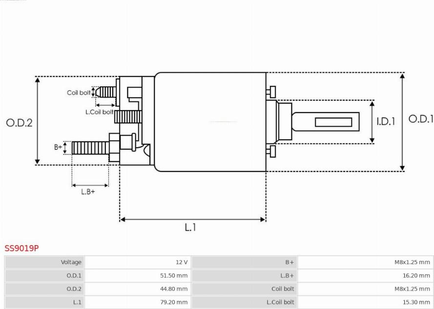 AS-PL SS9019P - Магнитен превключвател, стартер vvparts.bg