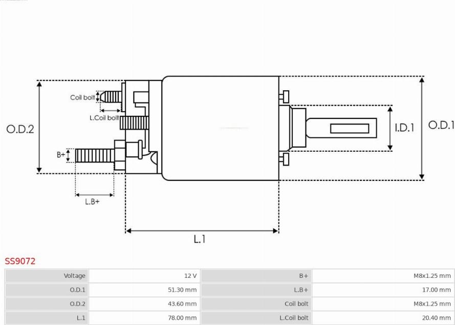 AS-PL SS9072 - Магнитен превключвател, стартер vvparts.bg