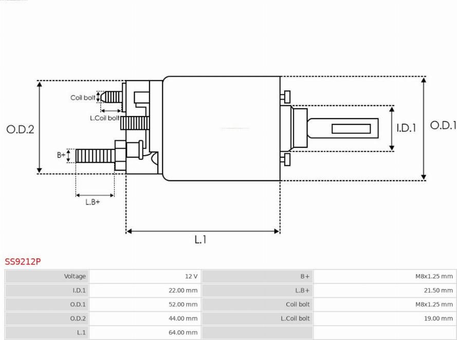 AS-PL SS9212P - Магнитен превключвател, стартер vvparts.bg