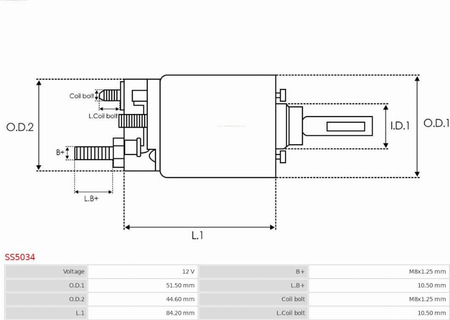 AS-PL SS5034 - Магнитен превключвател, стартер vvparts.bg