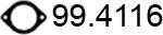 ASSO 99.4116 - Уплътнение, изпускателни тръби vvparts.bg