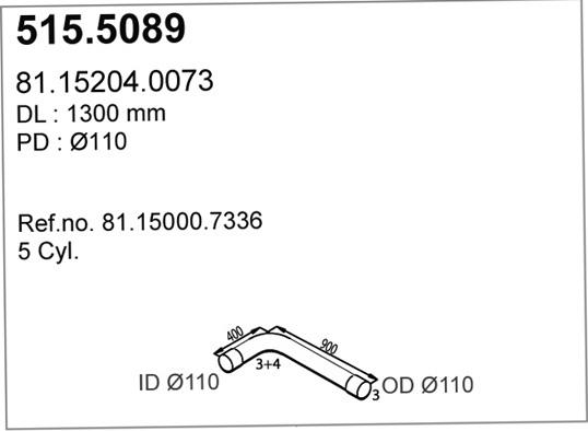ASSO 515.5089 - Изпускателна тръба vvparts.bg