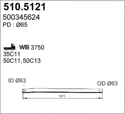 ASSO 510.5121 - Изпускателна тръба vvparts.bg