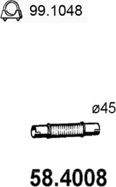 ASSO 58.4008 - Изпускателна тръба vvparts.bg