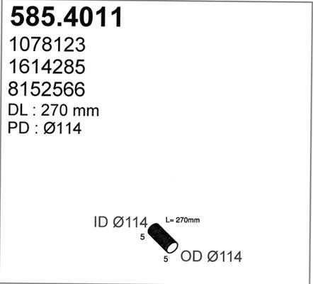 ASSO 585.4011 - Гъвкава тръба, изпускателна система vvparts.bg