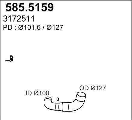 ASSO 585.5159 - Изпускателна тръба vvparts.bg