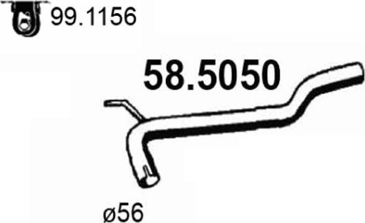 ASSO 58.5050 - Изпускателна тръба vvparts.bg