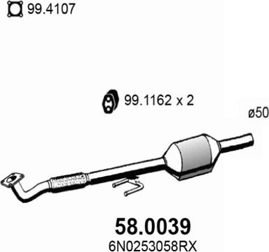 ASSO 58.0039 - Катализатор vvparts.bg