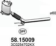 ASSO 58.15009 - Филтър за сажди / твърди частици, изпускателна система vvparts.bg