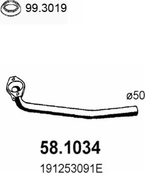 ASSO 58.1034 - Изпускателна тръба vvparts.bg