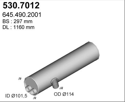 ASSO 530.7012 - Средно, задно гърне vvparts.bg