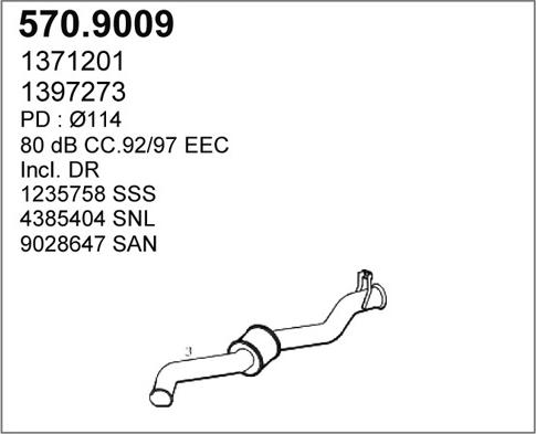 ASSO 570.9009 - Изпускателна тръба vvparts.bg