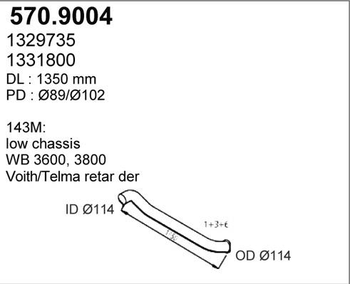 ASSO 570.9004 - Изпускателна тръба vvparts.bg