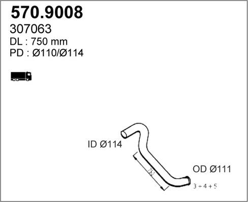 ASSO 570.9008 - Изпускателна тръба vvparts.bg