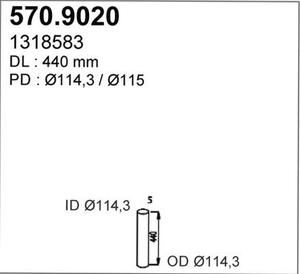 ASSO 570.9020 - Изпускателна тръба vvparts.bg