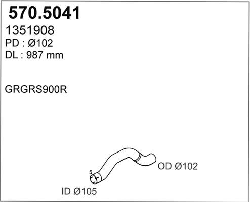 ASSO 570.5041 - Изпускателна тръба vvparts.bg