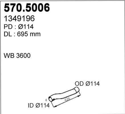 ASSO 570.5006 - Изпускателна тръба vvparts.bg