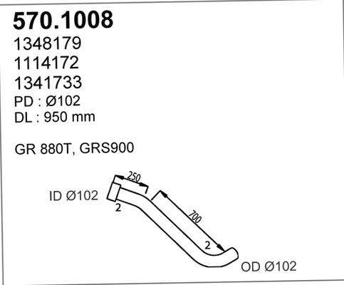 ASSO 570.1008 - Изпускателна тръба vvparts.bg