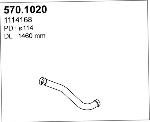 ASSO 570.1020 - Изпускателна тръба vvparts.bg