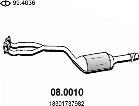 ASSO 08.0010 - Катализатор vvparts.bg