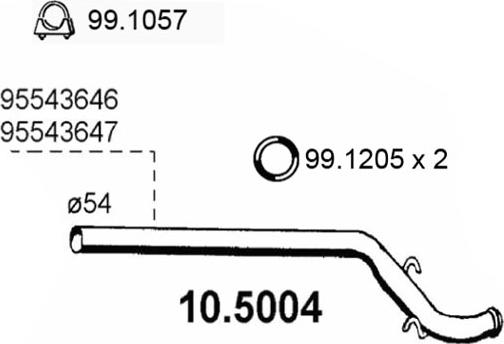 ASSO 10.5004 - Изпускателна тръба vvparts.bg