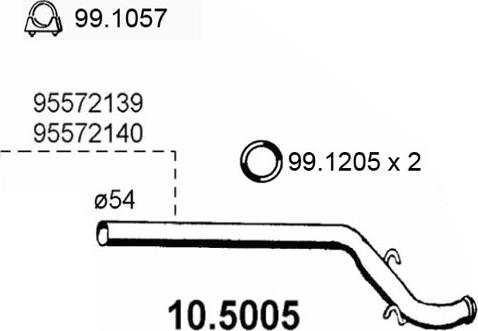 ASSO 10.5005 - Изпускателна тръба vvparts.bg