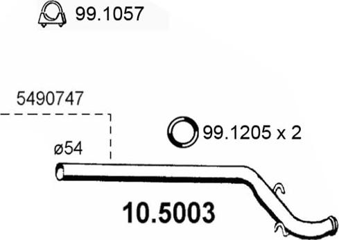 ASSO 10.5003 - Изпускателна тръба vvparts.bg