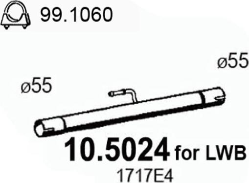 ASSO 10.5024 - Изпускателна тръба vvparts.bg